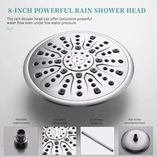 将图片加载到图库查看器，Shower System, Ceiling Shower Faucet Set for Bathroom with High Pressure 8&quot; Rain Shower head and 3-Setting Handheld Shower Head Set, Pressure Balance Valve with Trim and Diverter, Brushed Nickel
