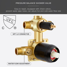 将图片加载到图库查看器，Shower System, Ceiling Shower Faucet Set for Bathroom with High Pressure 8&quot; Rain Shower head and 3-Setting Handheld Shower Head Set, Pressure Balance Valve with Trim and Diverter, Oil Rubbed Bronze
