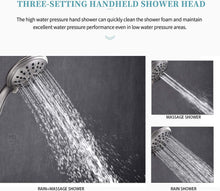 将图片加载到图库查看器，Shower System, Wall Mounted Shower Faucet Set for Bathroom with High Pressure 8&quot; Rain Shower head and 3-Setting Handheld Shower Head, Brushed Nickel （Rough in Pressure Balance Valve Included)
