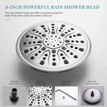 将图片加载到图库查看器，Shower System, Wall Mounted Shower Faucet Set for Bathroom with High Pressure 8&quot; Rain Shower head and 3-Setting Handheld Shower Head, Brushed Nickel （Rough in Pressure Balance Valve Included)
